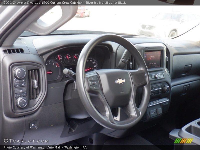 Silver Ice Metallic / Jet Black 2021 Chevrolet Silverado 1500 Custom Crew Cab 4x4