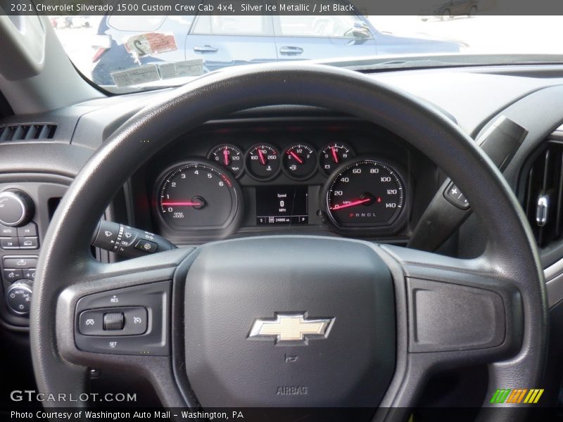 Silver Ice Metallic / Jet Black 2021 Chevrolet Silverado 1500 Custom Crew Cab 4x4