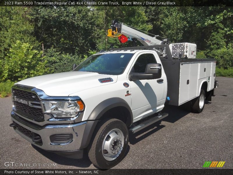 Front 3/4 View of 2023 5500 Tradesman Regular Cab 4x4 Chassis Crane Truck