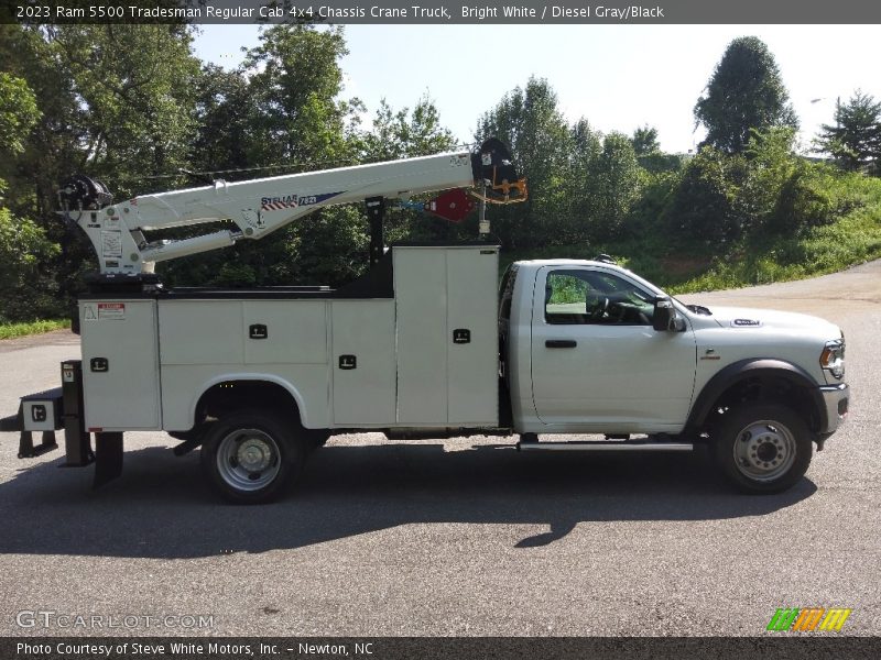 Bright White / Diesel Gray/Black 2023 Ram 5500 Tradesman Regular Cab 4x4 Chassis Crane Truck