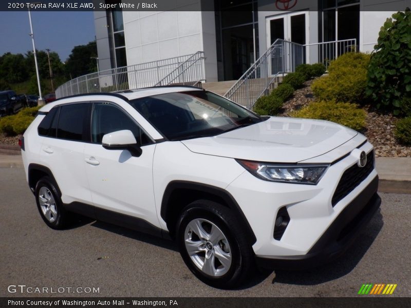 Super White / Black 2020 Toyota RAV4 XLE AWD