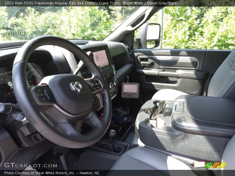 Bright White / Diesel Gray/Black 2023 Ram 5500 Tradesman Regular Cab 4x4 Chassis Crane Truck