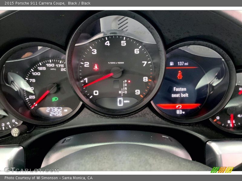  2015 911 Carrera Coupe Carrera Coupe Gauges