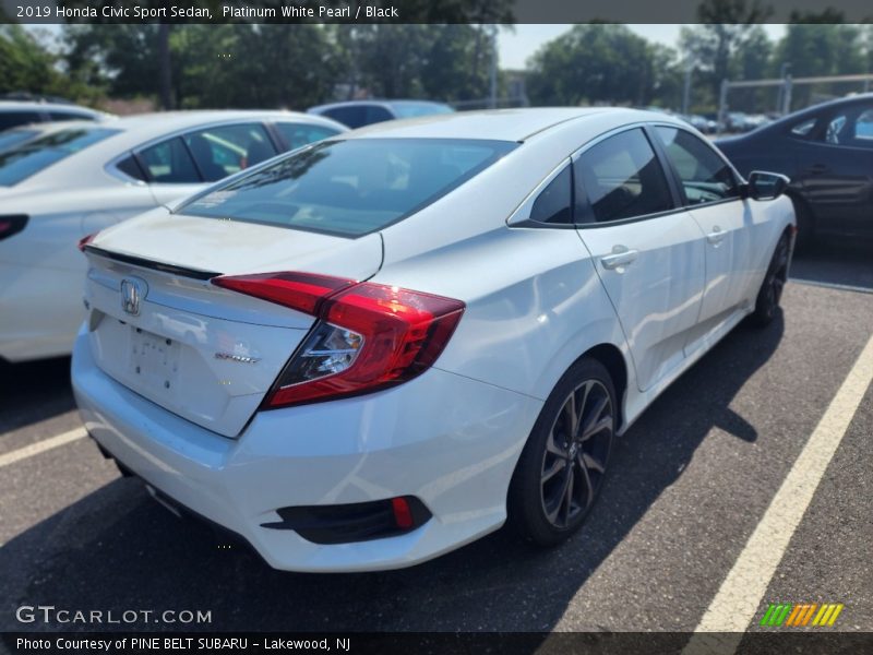 Platinum White Pearl / Black 2019 Honda Civic Sport Sedan