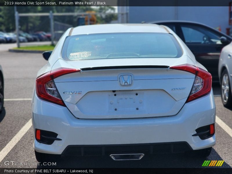 Platinum White Pearl / Black 2019 Honda Civic Sport Sedan