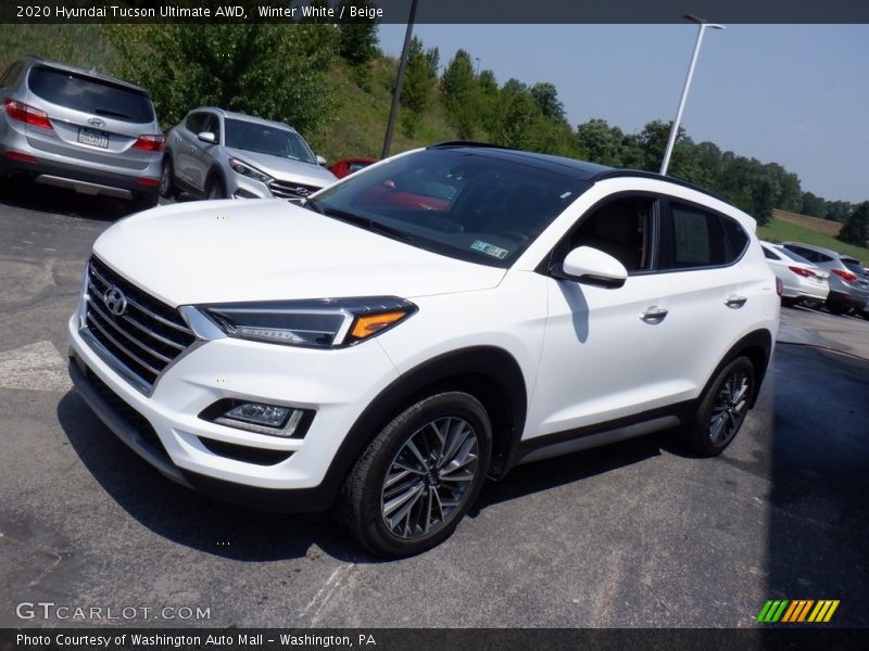 Winter White / Beige 2020 Hyundai Tucson Ultimate AWD