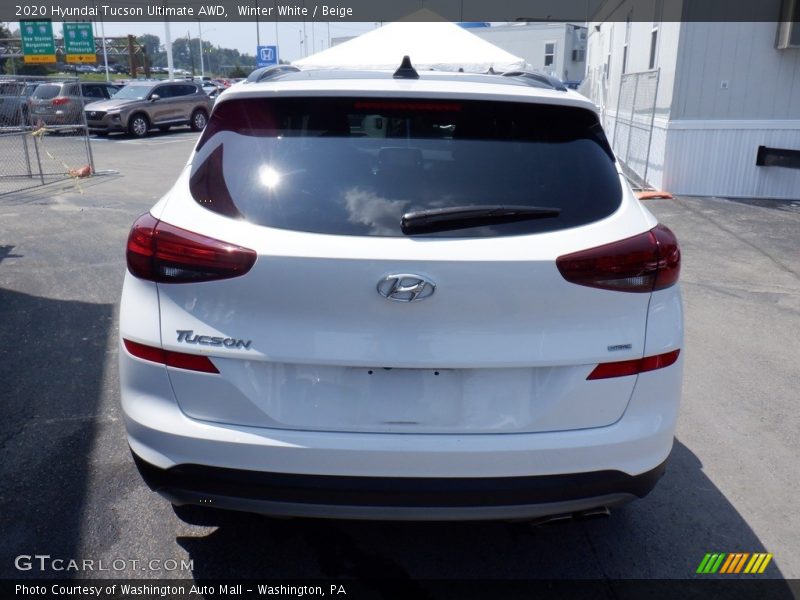 Winter White / Beige 2020 Hyundai Tucson Ultimate AWD