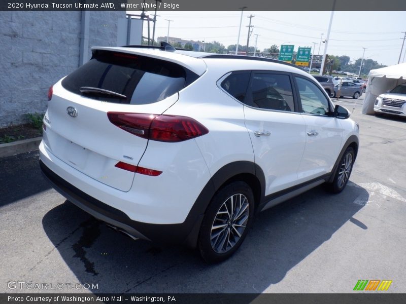 Winter White / Beige 2020 Hyundai Tucson Ultimate AWD