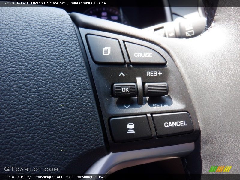 Winter White / Beige 2020 Hyundai Tucson Ultimate AWD
