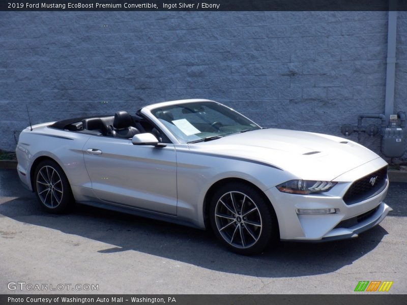 Ingot Silver / Ebony 2019 Ford Mustang EcoBoost Premium Convertible