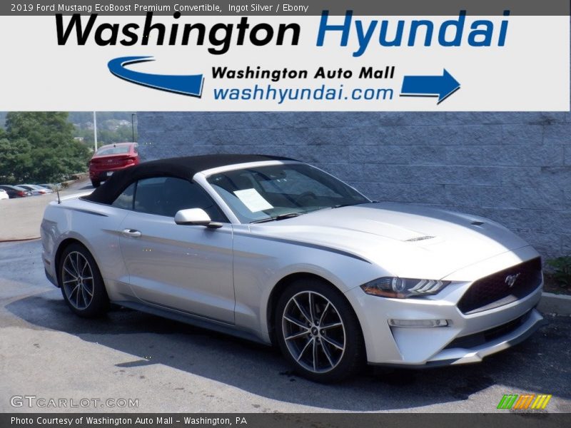 Ingot Silver / Ebony 2019 Ford Mustang EcoBoost Premium Convertible