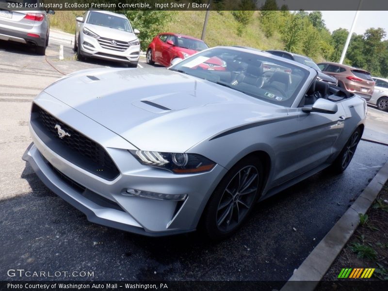 Ingot Silver / Ebony 2019 Ford Mustang EcoBoost Premium Convertible