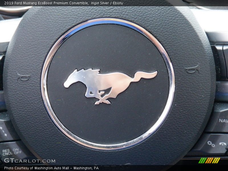 Ingot Silver / Ebony 2019 Ford Mustang EcoBoost Premium Convertible
