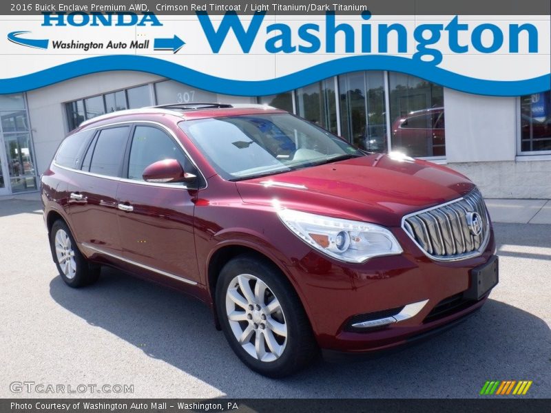 Crimson Red Tintcoat / Light Titanium/Dark Titanium 2016 Buick Enclave Premium AWD
