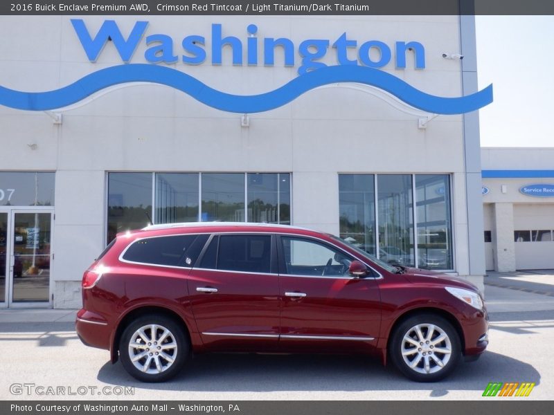 Crimson Red Tintcoat / Light Titanium/Dark Titanium 2016 Buick Enclave Premium AWD