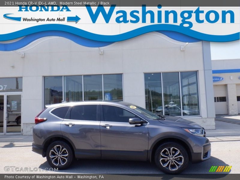Modern Steel Metallic / Black 2021 Honda CR-V EX-L AWD