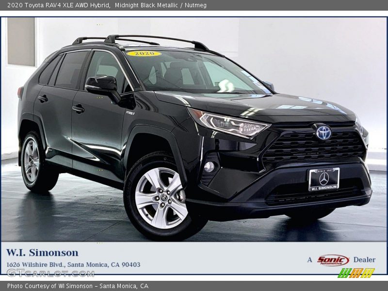 Midnight Black Metallic / Nutmeg 2020 Toyota RAV4 XLE AWD Hybrid