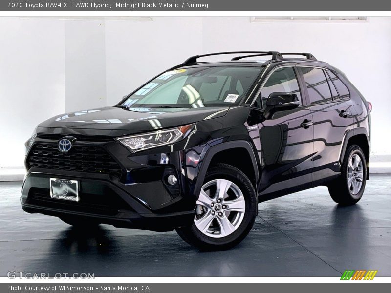Midnight Black Metallic / Nutmeg 2020 Toyota RAV4 XLE AWD Hybrid