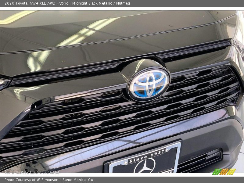 Midnight Black Metallic / Nutmeg 2020 Toyota RAV4 XLE AWD Hybrid