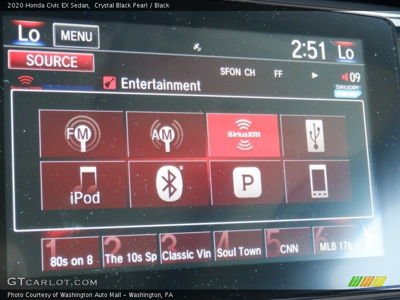 Crystal Black Pearl / Black 2020 Honda Civic EX Sedan