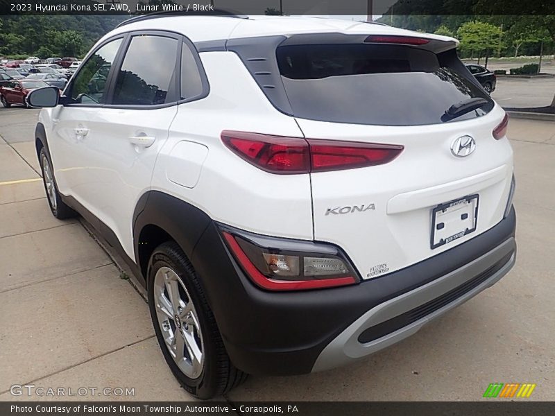 Lunar White / Black 2023 Hyundai Kona SEL AWD