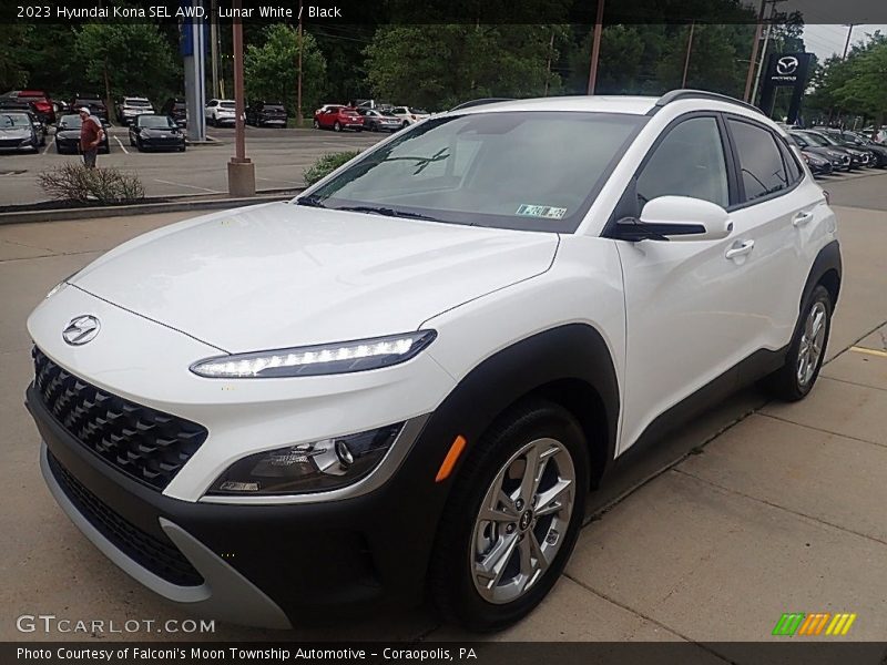 Lunar White / Black 2023 Hyundai Kona SEL AWD