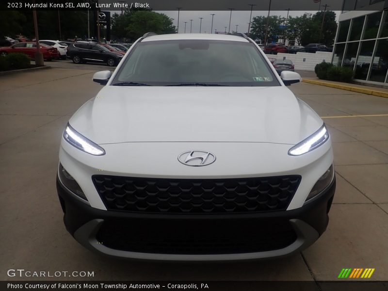 Lunar White / Black 2023 Hyundai Kona SEL AWD
