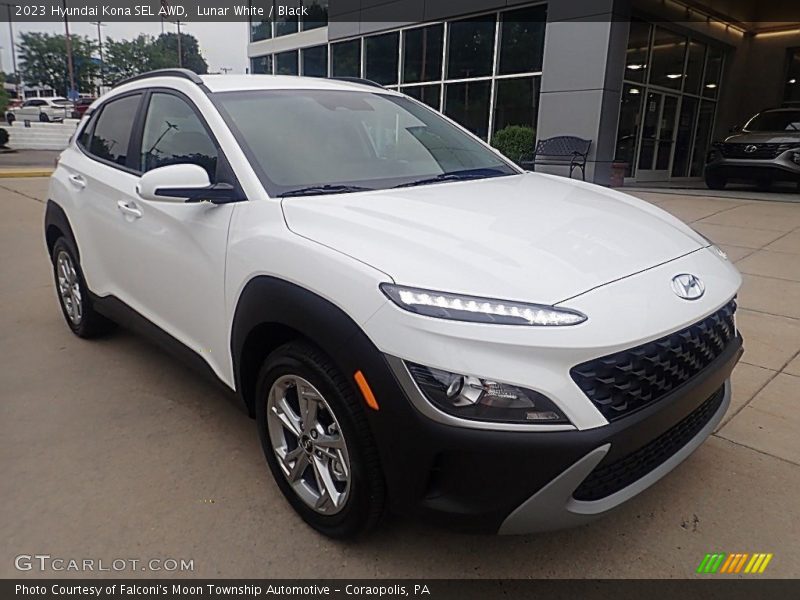 Lunar White / Black 2023 Hyundai Kona SEL AWD