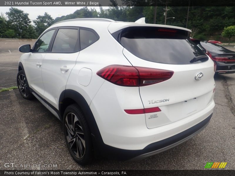 Winter White / Beige 2021 Hyundai Tucson Sport AWD