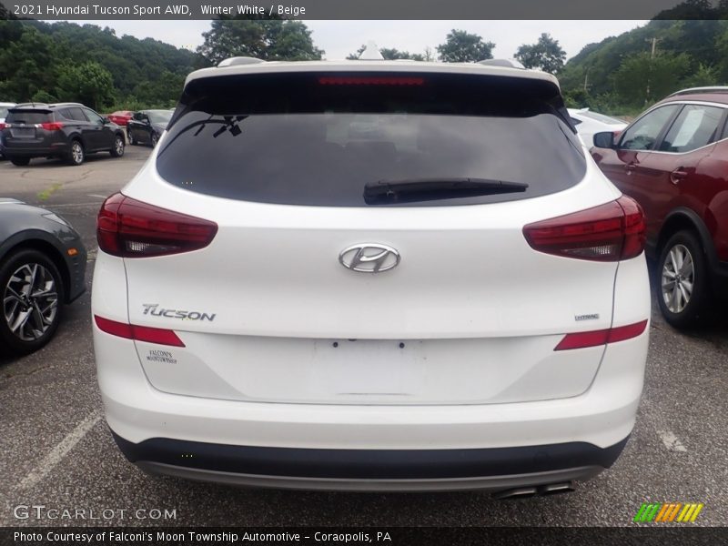 Winter White / Beige 2021 Hyundai Tucson Sport AWD