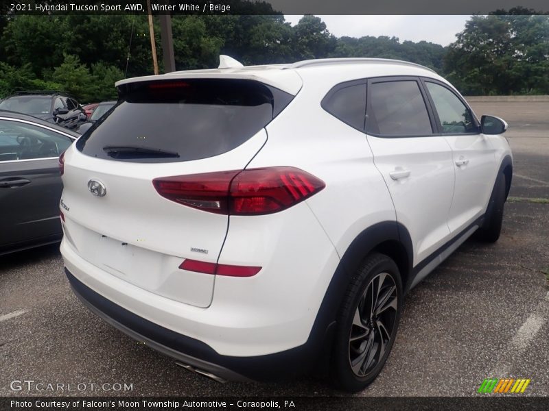 Winter White / Beige 2021 Hyundai Tucson Sport AWD