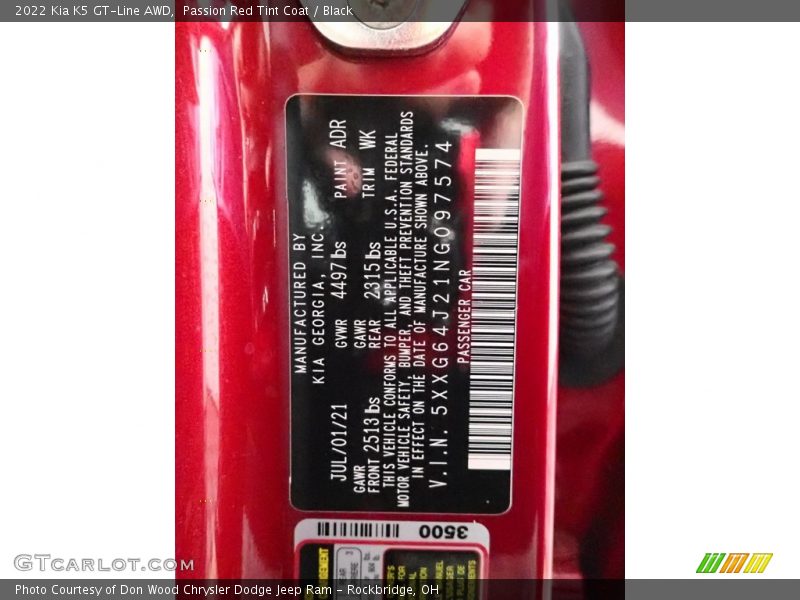 Passion Red Tint Coat / Black 2022 Kia K5 GT-Line AWD