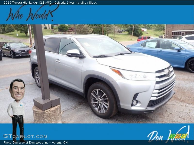 Celestial Silver Metallic / Black 2019 Toyota Highlander XLE AWD