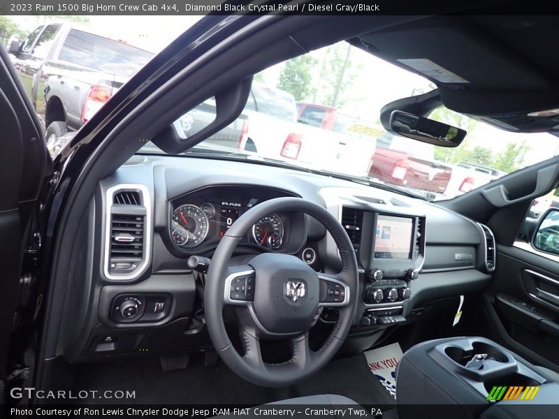 Diamond Black Crystal Pearl / Diesel Gray/Black 2023 Ram 1500 Big Horn Crew Cab 4x4