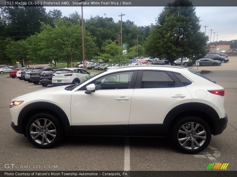 Snowflake White Pearl Mica / Black 2023 Mazda CX-30 S Preferred AWD