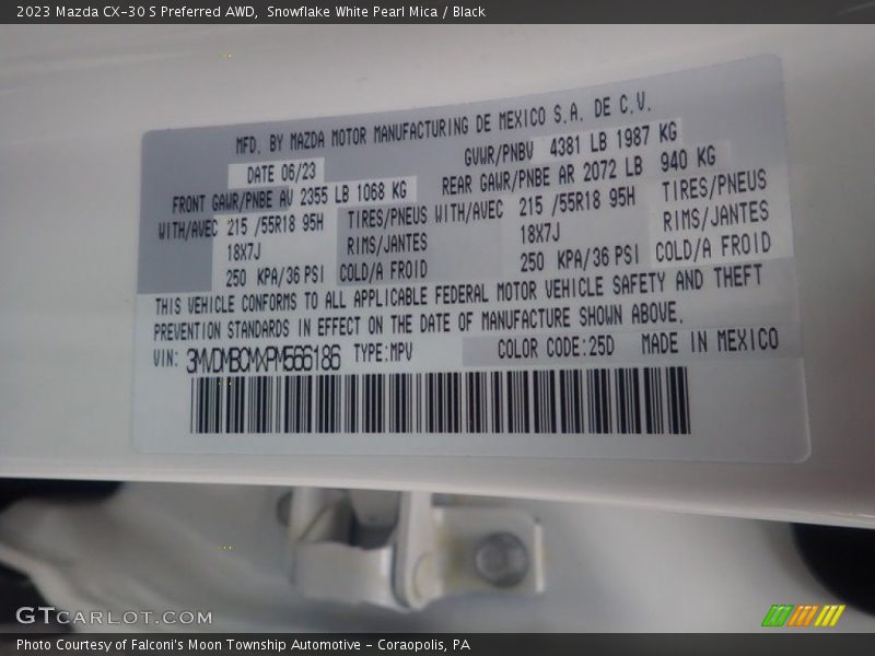 Snowflake White Pearl Mica / Black 2023 Mazda CX-30 S Preferred AWD