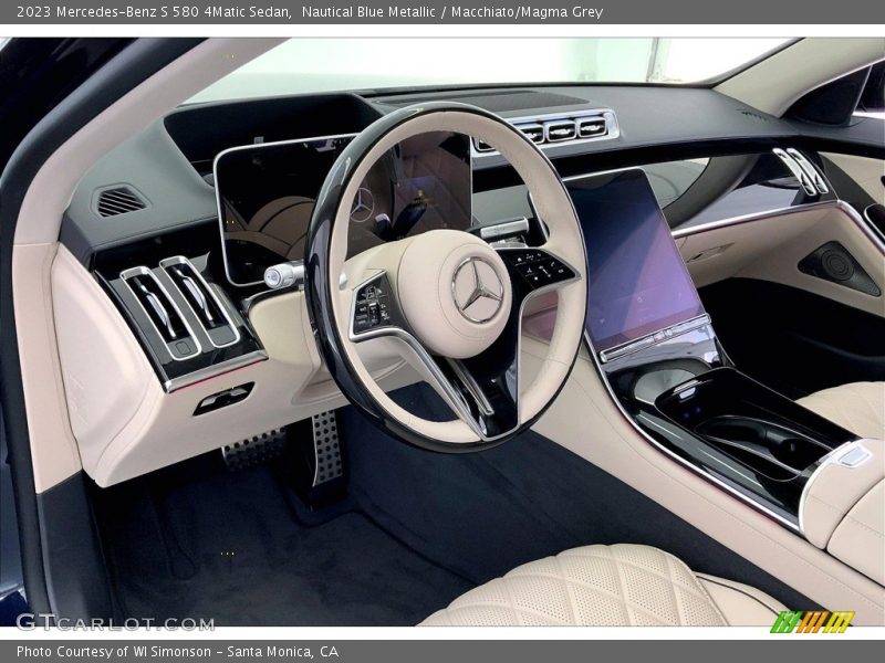 Nautical Blue Metallic / Macchiato/Magma Grey 2023 Mercedes-Benz S 580 4Matic Sedan