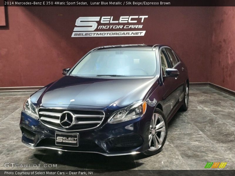 Lunar Blue Metallic / Silk Beige/Espresso Brown 2014 Mercedes-Benz E 350 4Matic Sport Sedan