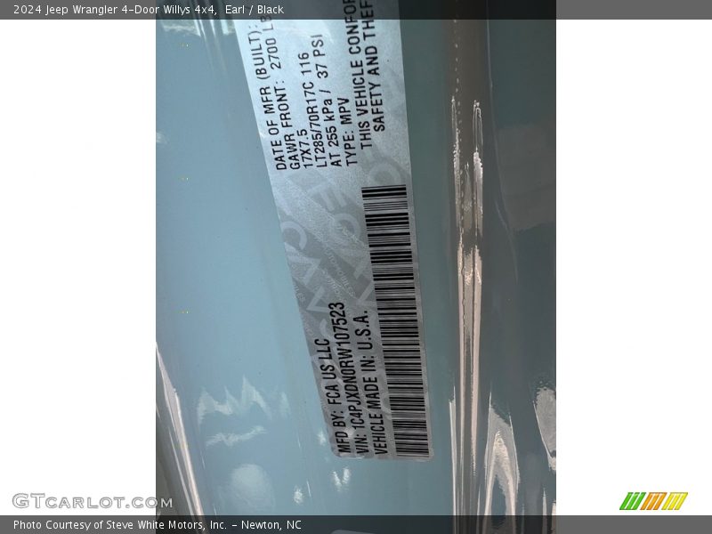 Earl / Black 2024 Jeep Wrangler 4-Door Willys 4x4
