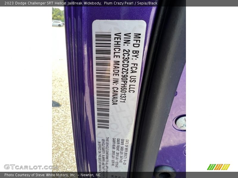 Plum Crazy Pearl / Sepia/Black 2023 Dodge Challenger SRT Hellcat JailBreak Widebody