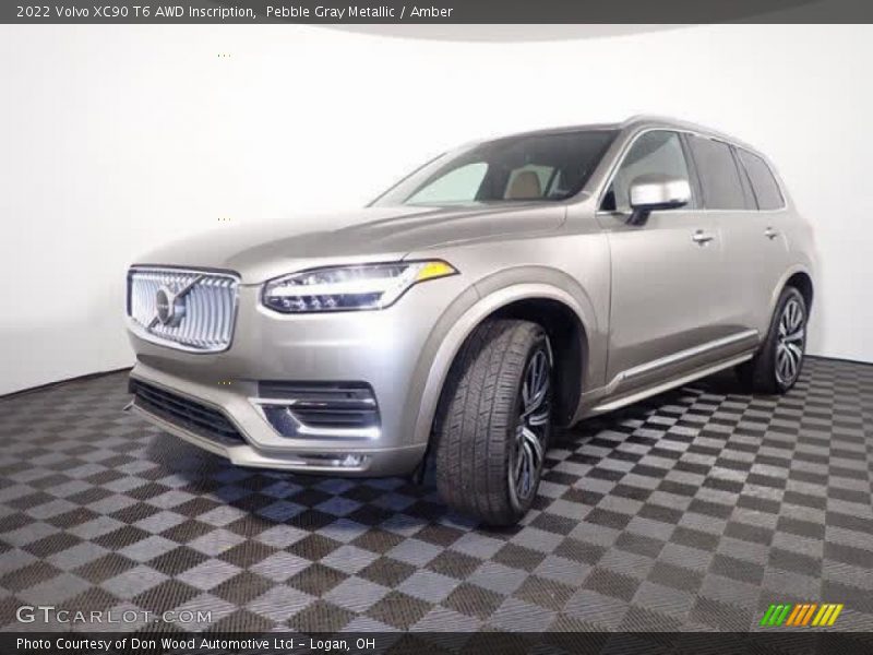 Pebble Gray Metallic / Amber 2022 Volvo XC90 T6 AWD Inscription