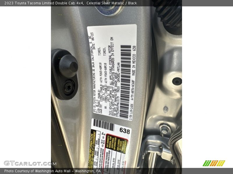 2023 Tacoma Limited Double Cab 4x4 Celestial Silver Metallic Color Code 1J9