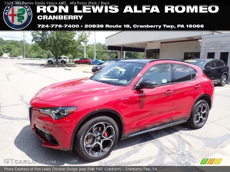 Alfa Rosso (Red) / Black 2024 Alfa Romeo Stelvio Veloce AWD