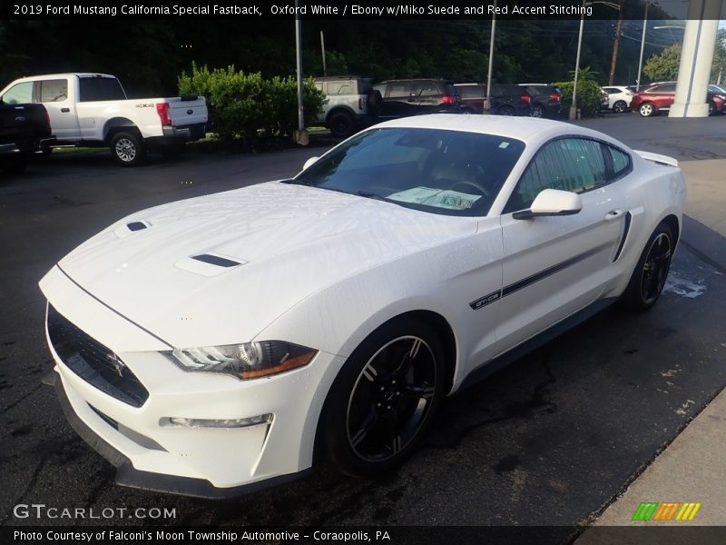 Oxford White / Ebony w/Miko Suede and Red Accent Stitching 2019 Ford Mustang California Special Fastback