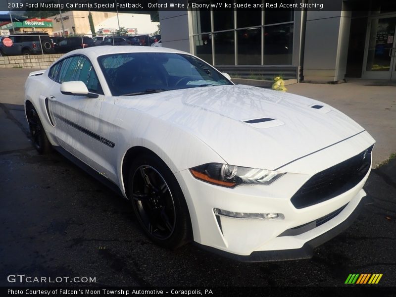 Oxford White / Ebony w/Miko Suede and Red Accent Stitching 2019 Ford Mustang California Special Fastback