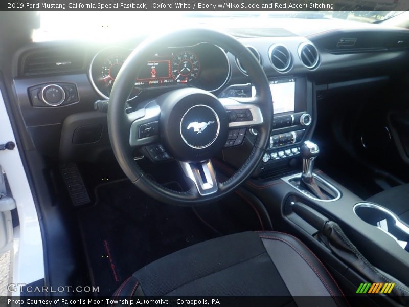 Oxford White / Ebony w/Miko Suede and Red Accent Stitching 2019 Ford Mustang California Special Fastback