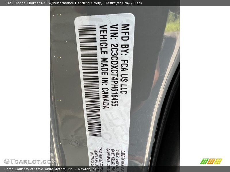 Destroyer Gray / Black 2023 Dodge Charger R/T w/Performance Handling Group