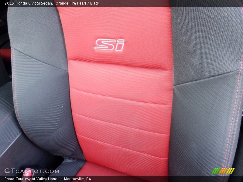 Orange Fire Pearl / Black 2015 Honda Civic Si Sedan