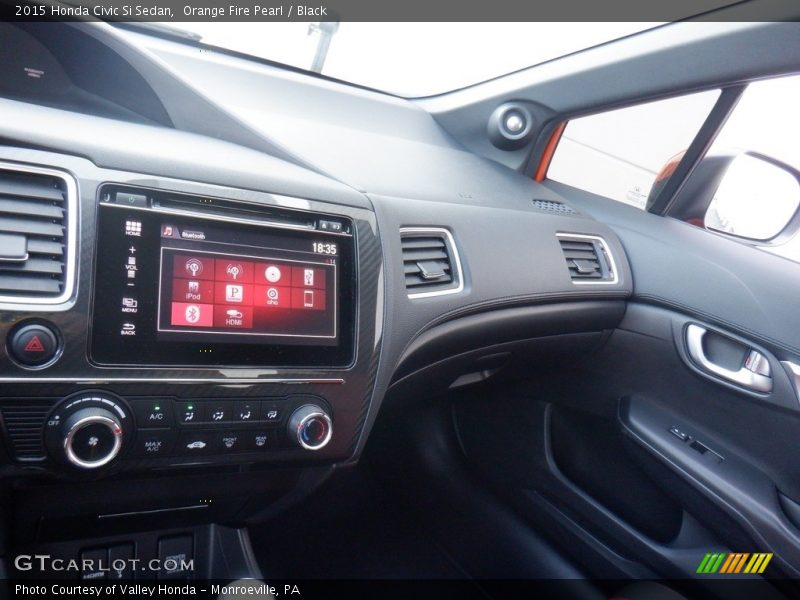 Orange Fire Pearl / Black 2015 Honda Civic Si Sedan