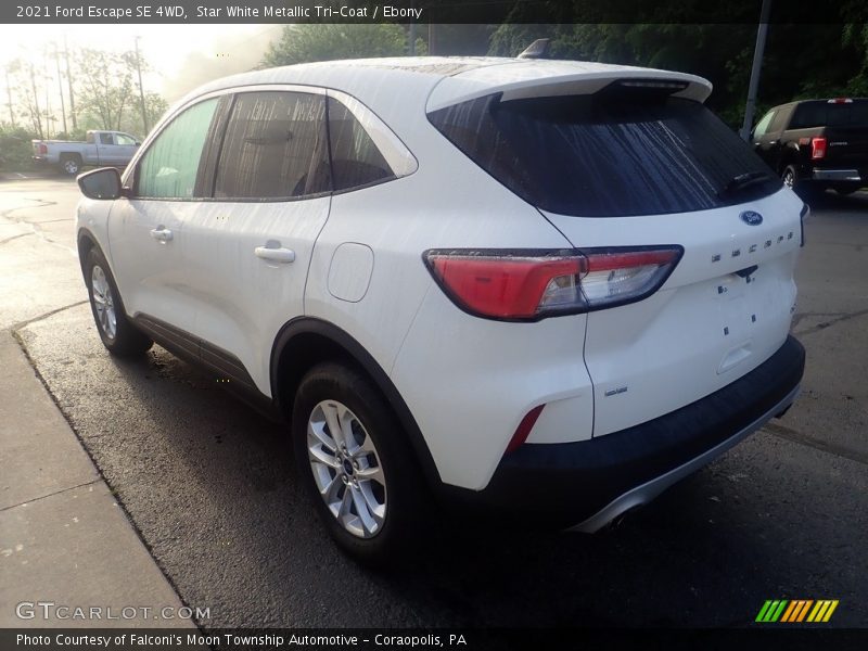 Star White Metallic Tri-Coat / Ebony 2021 Ford Escape SE 4WD